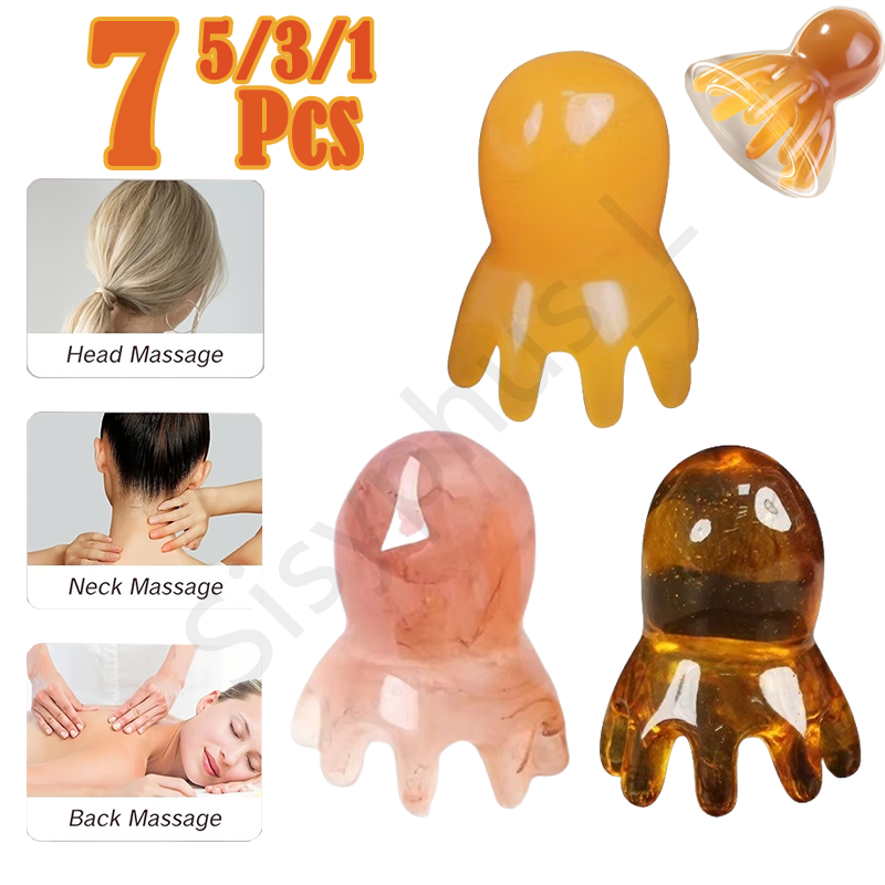 Spa Wellness Massage - Draagbare Hars Octopus Kam Effen Kleur