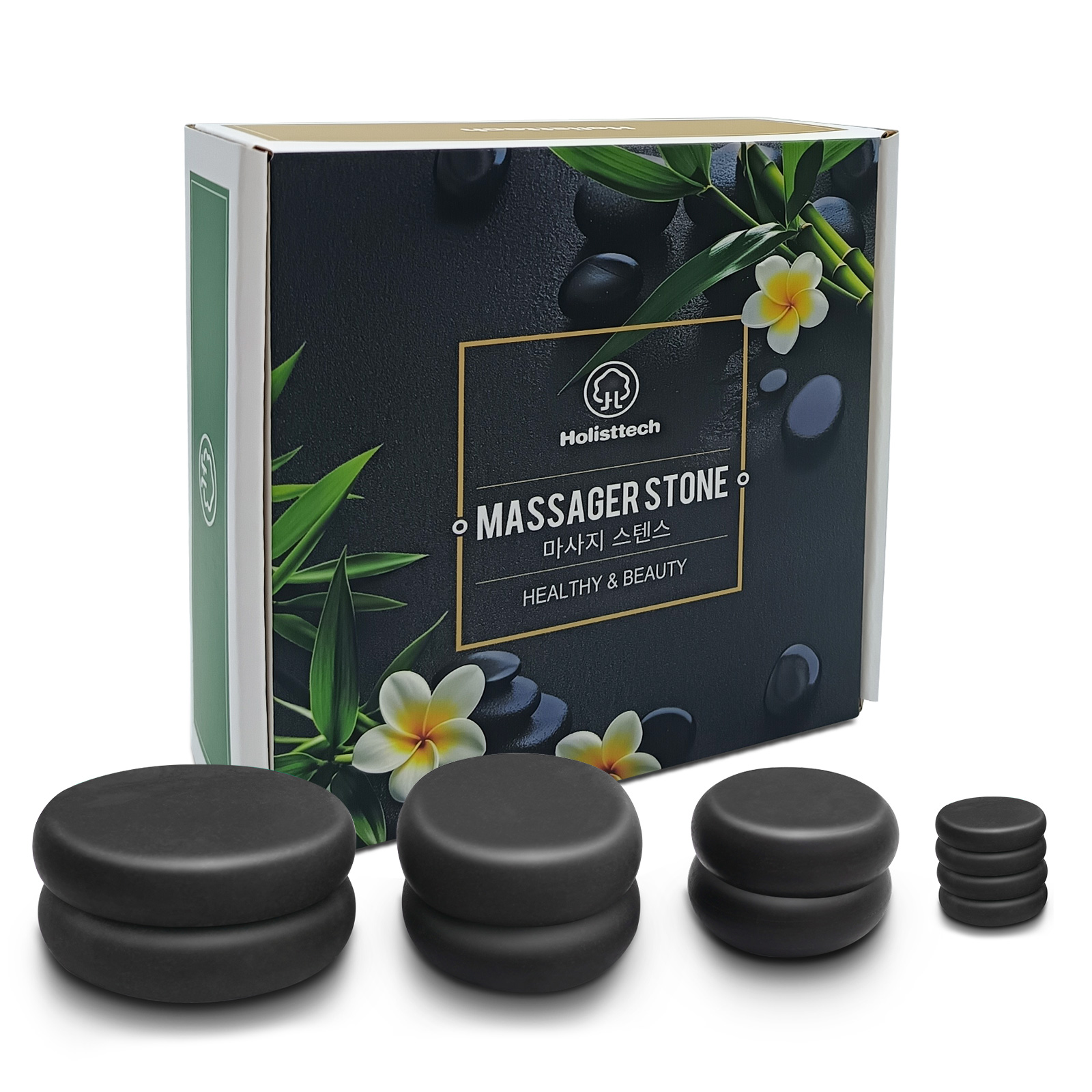 Spa Wellness Locations - Massage Hot Stone Set, 10-delige zwarte