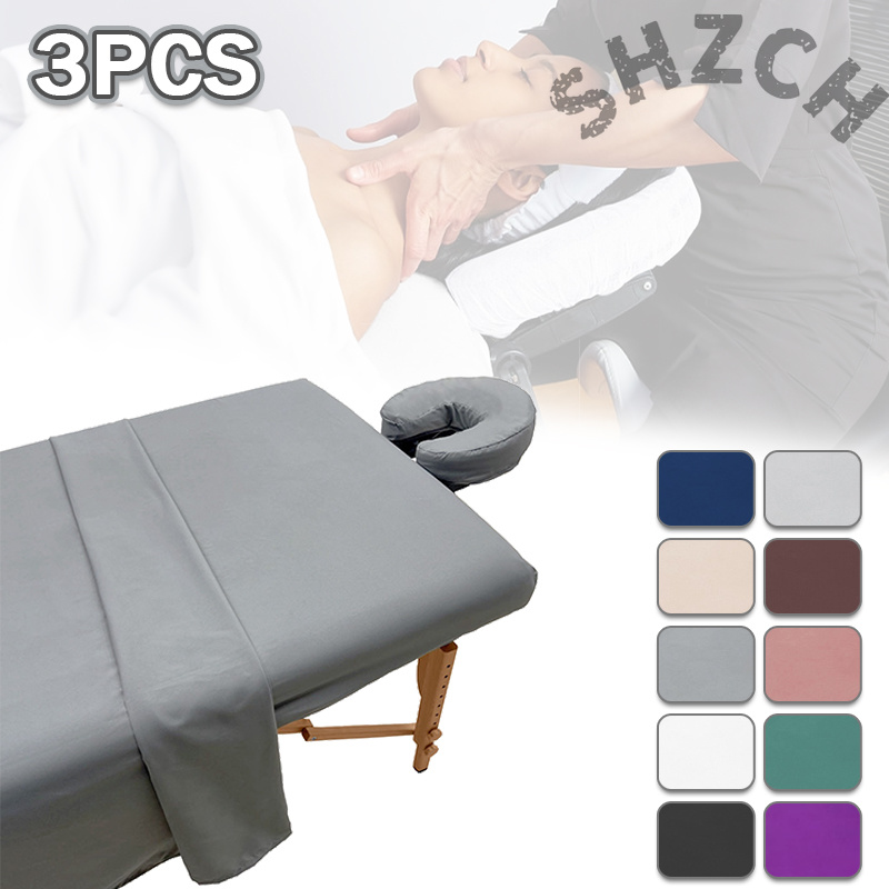 Spa Wellness Locations - 185x80cm Massagetafelhoes Set Effen Kleur Zacht